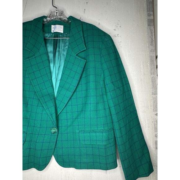 Vintage Pendleton Green Wool Blazer Jacket w/ Matching Skirt | Tagged Size: 22W - Picture 3 of 16